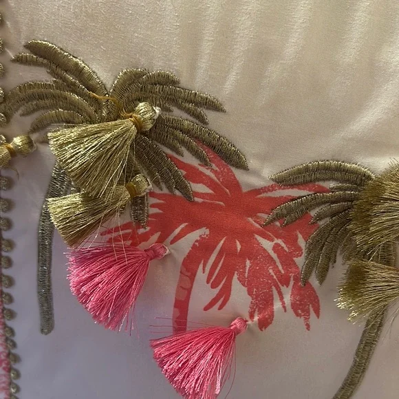 Lilly Pulitzer Pink and Gold Decorative Pillow - Picture 6 of 6